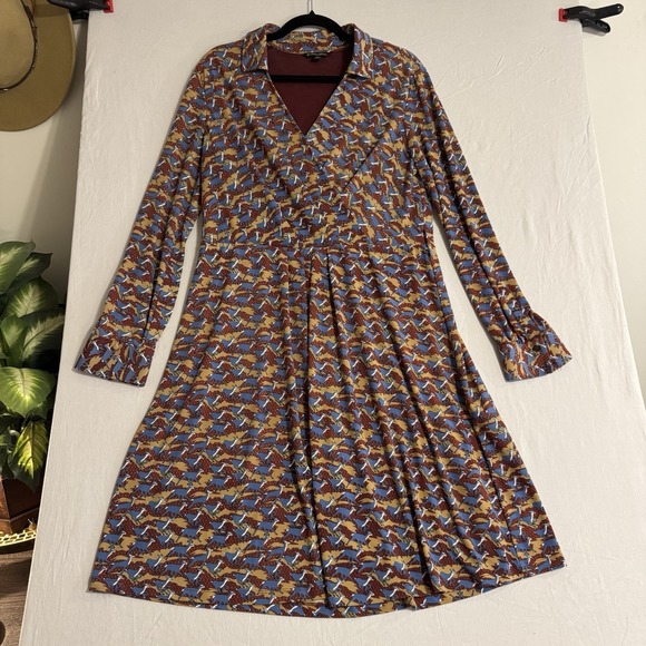 Brooks Brothers Dresses & Skirts - BROOKS BROTHERS Silk Dress Deer Animal Print Slinky Stretch Womens XL Wrap